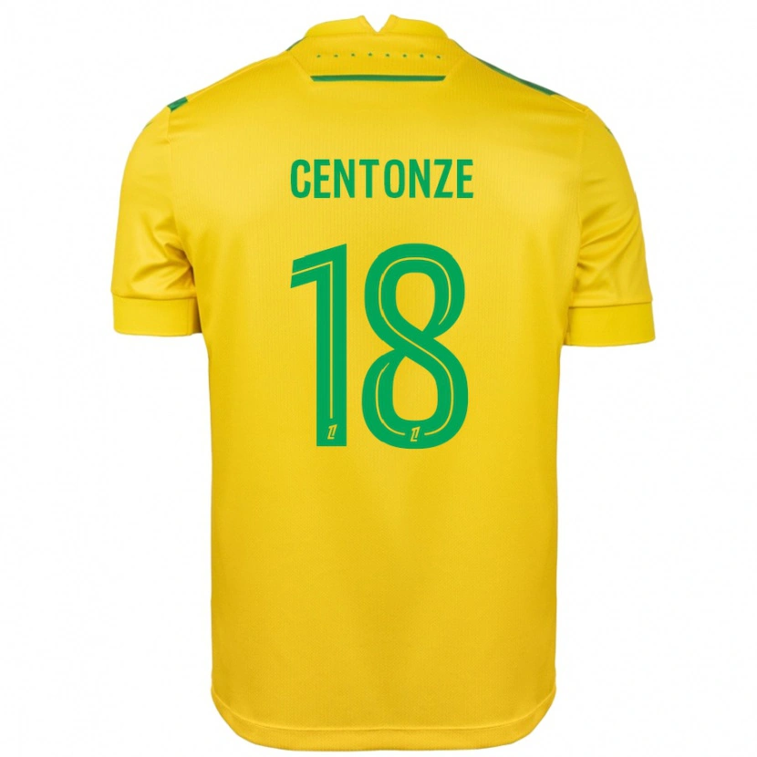 Danxen Kvinder Fabien Centonze #18 Gul Grøn Hjemmebane Spillertrøjer 2024/25 Trøje T-Shirt