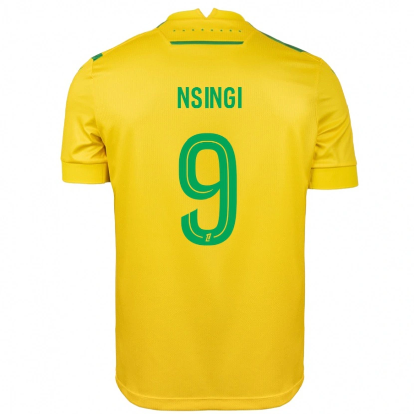 Danxen Kvinder Plamedi Nsingi #9 Gul Grøn Hjemmebane Spillertrøjer 2024/25 Trøje T-Shirt