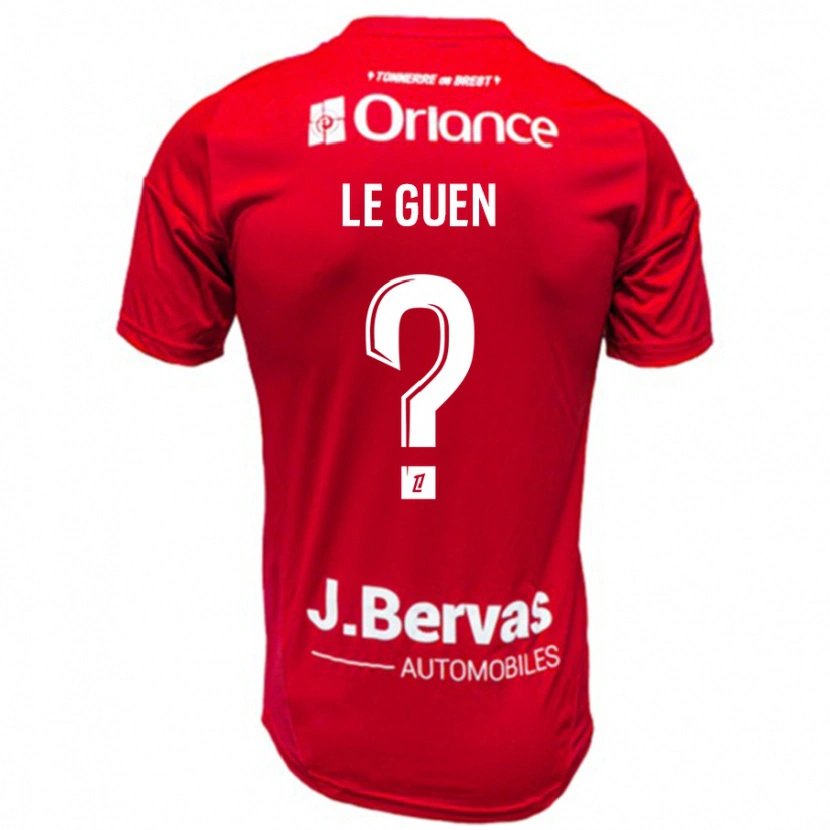 Danxen Kvinder Raphaël Le Guen #0 Rød Hvid Hjemmebane Spillertrøjer 2024/25 Trøje T-Shirt