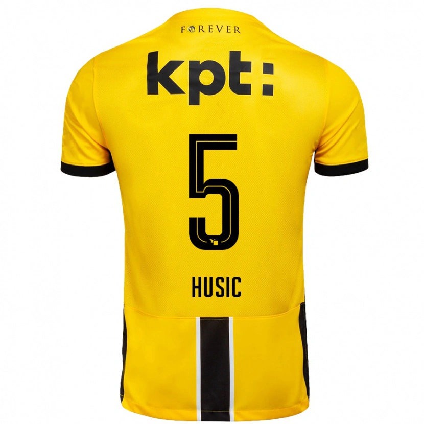 Danxen Kvinder Anel Husic #5 Gul Sort Hjemmebane Spillertrøjer 2024/25 Trøje T-Shirt