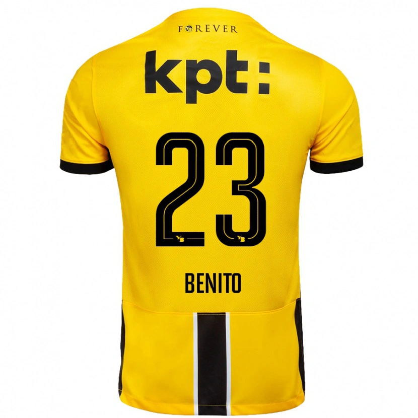 Danxen Kvinder Loris Benito #23 Gul Sort Hjemmebane Spillertrøjer 2024/25 Trøje T-Shirt
