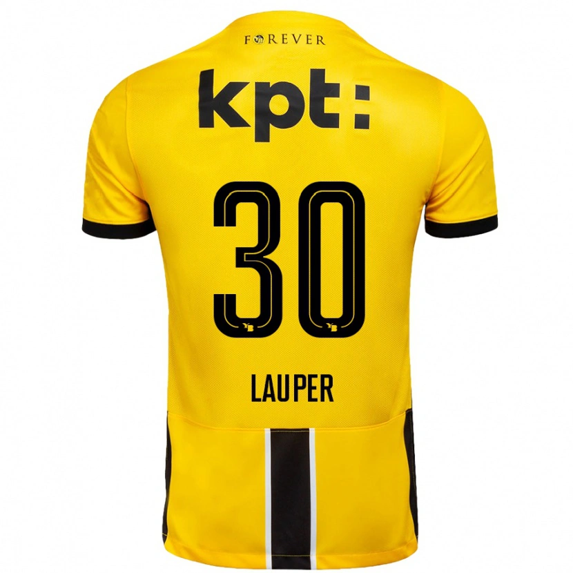 Danxen Kvinder Sandro Lauper #30 Gul Sort Hjemmebane Spillertrøjer 2024/25 Trøje T-Shirt