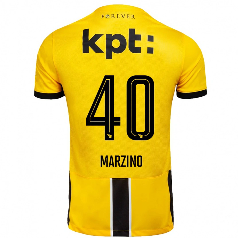 Danxen Kvinder Dario Marzino #40 Gul Sort Hjemmebane Spillertrøjer 2024/25 Trøje T-Shirt