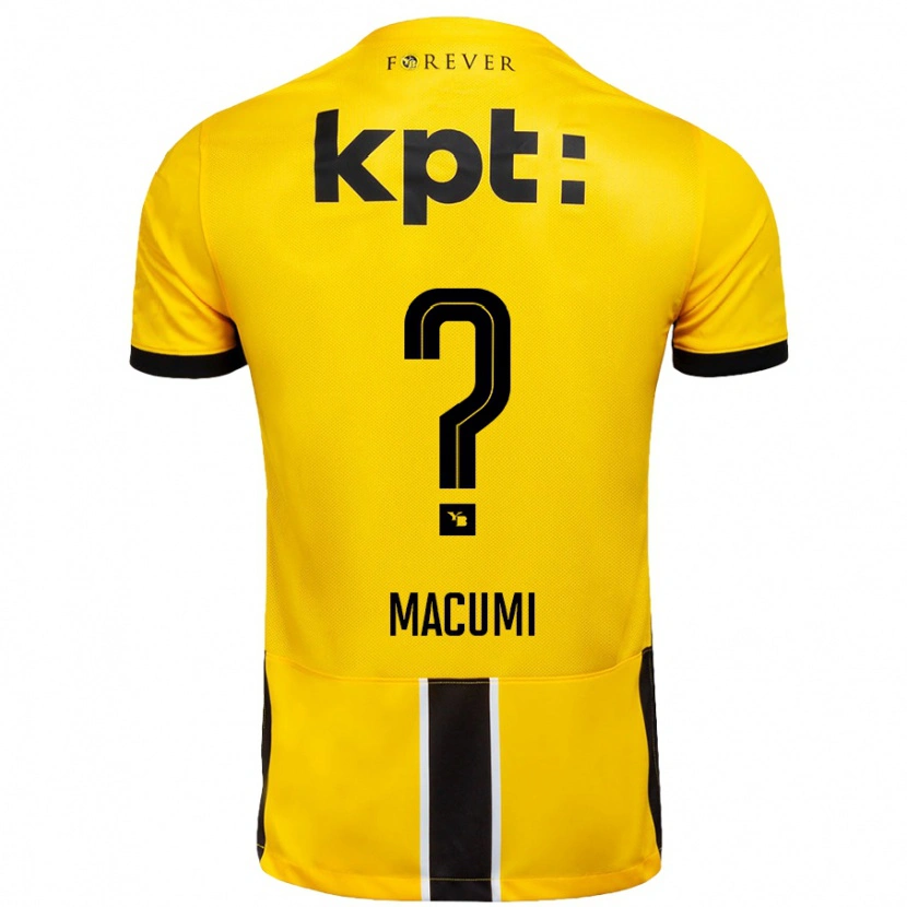 Danxen Kvinder Loris Macumi #0 Gul Sort Hjemmebane Spillertrøjer 2024/25 Trøje T-Shirt