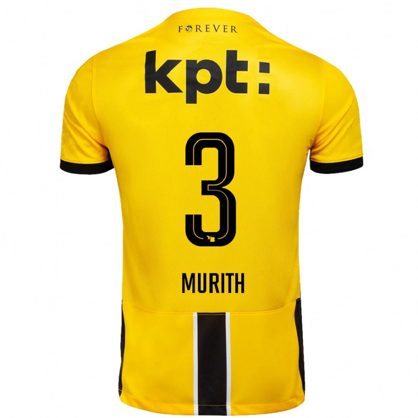 Danxen Kvinder Tom Murith #3 Gul Sort Hjemmebane Spillertrøjer 2024/25 Trøje T-Shirt