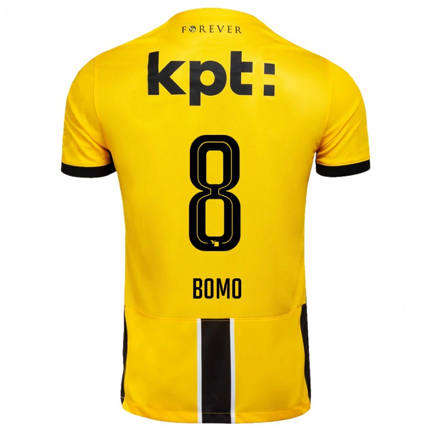 Danxen Kvinder Jacques Bomo #8 Gul Sort Hjemmebane Spillertrøjer 2024/25 Trøje T-Shirt