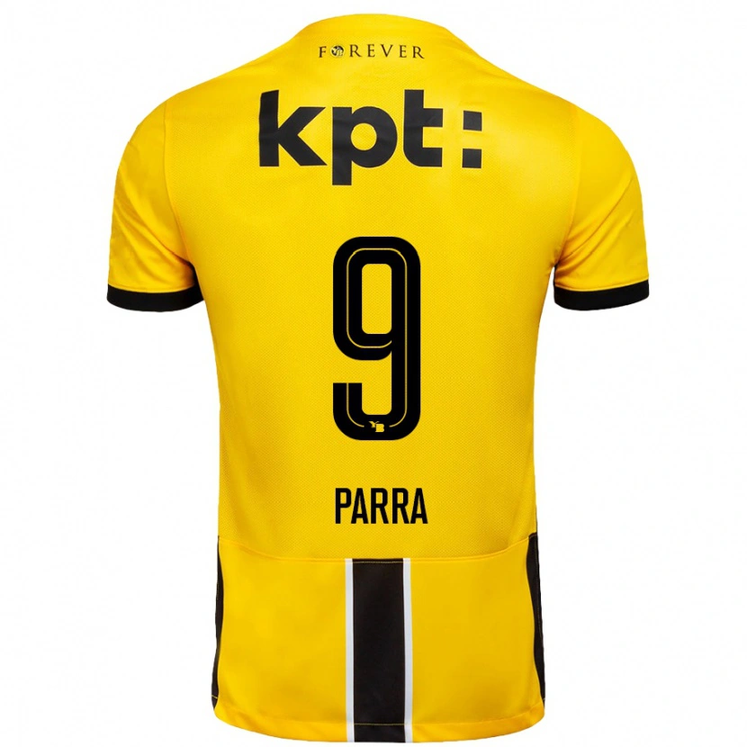 Danxen Kvinder Hugo Parra #9 Gul Sort Hjemmebane Spillertrøjer 2024/25 Trøje T-Shirt