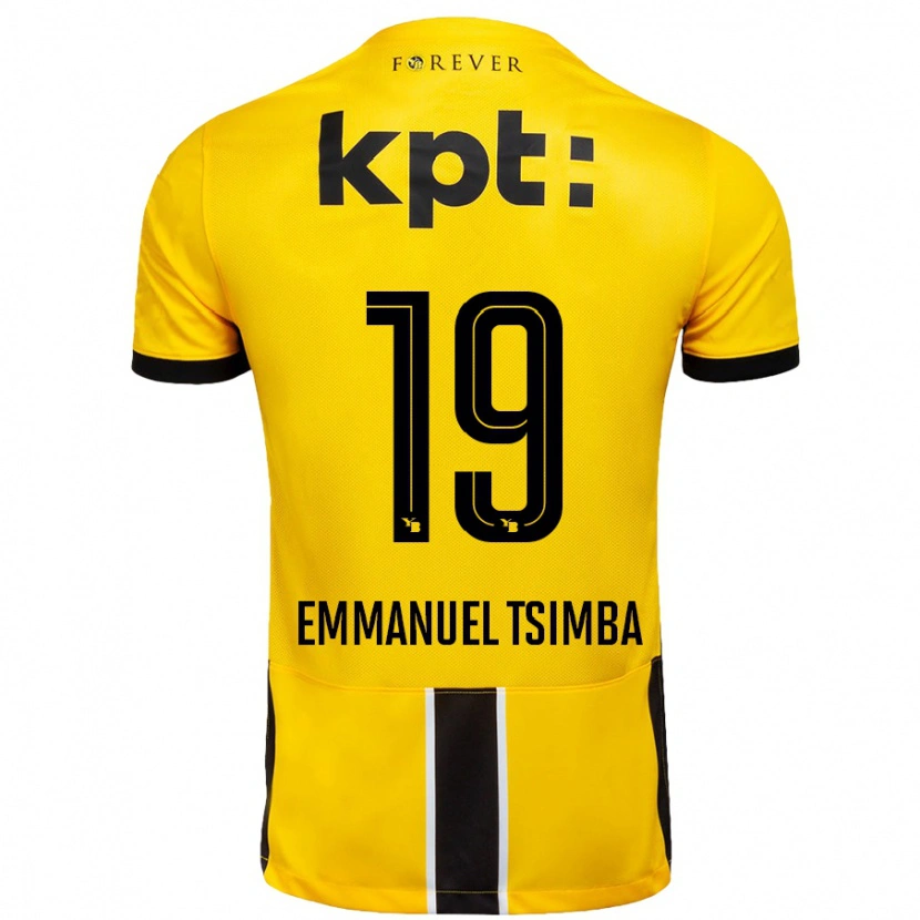 Danxen Kvinder Felix Emmanuel Tsimba #19 Gul Sort Hjemmebane Spillertrøjer 2024/25 Trøje T-Shirt