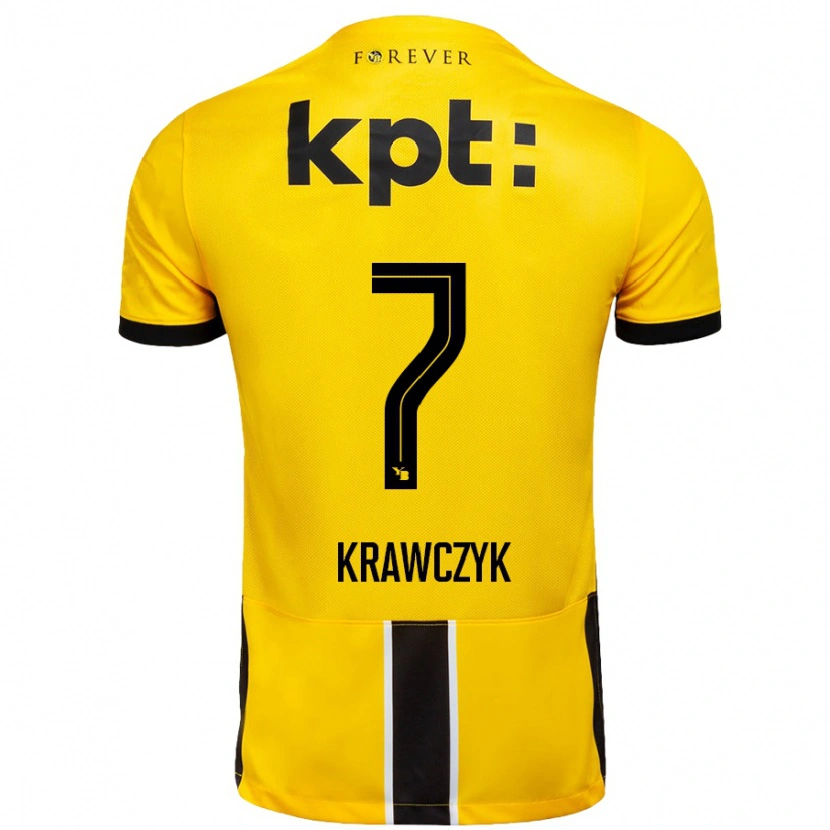 Danxen Kvinder Caroline Krawczyk #7 Gul Sort Hjemmebane Spillertrøjer 2024/25 Trøje T-Shirt