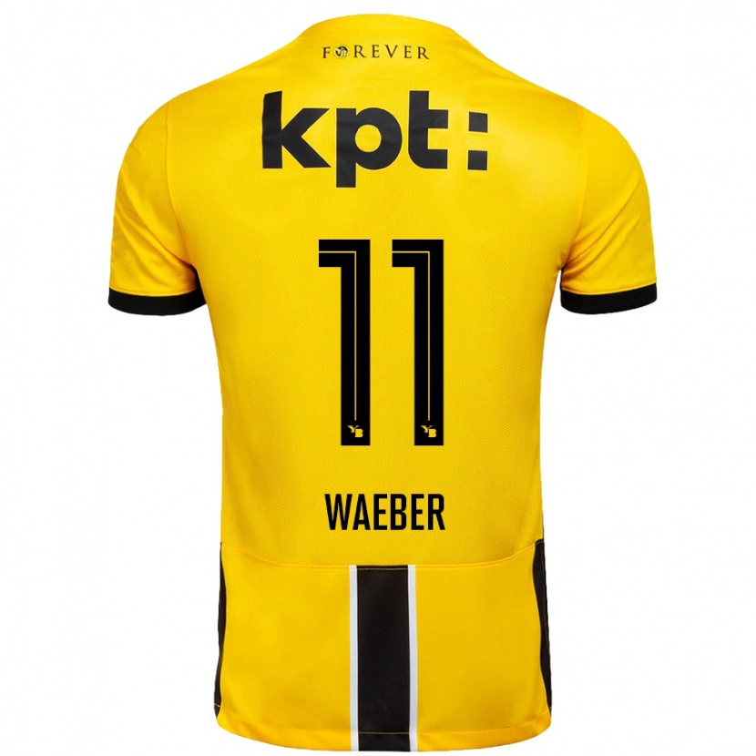 Danxen Kvinder Stéphanie Waeber #11 Gul Sort Hjemmebane Spillertrøjer 2024/25 Trøje T-Shirt