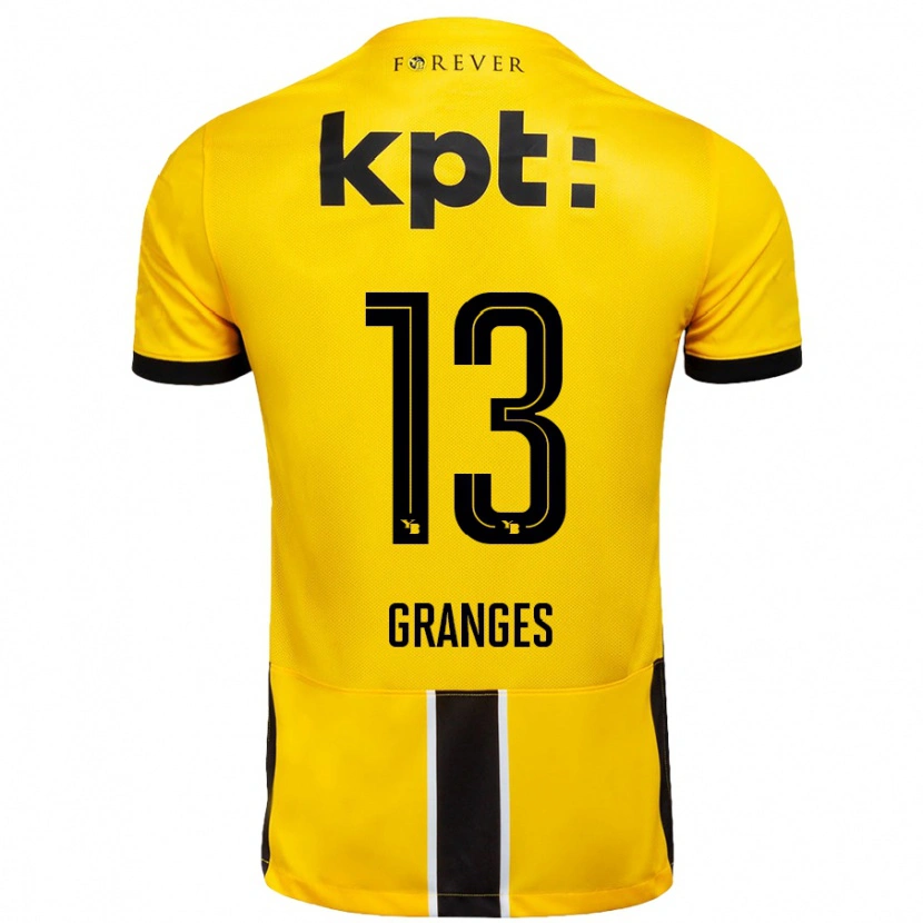 Danxen Kvinder Malaurie Granges #13 Gul Sort Hjemmebane Spillertrøjer 2024/25 Trøje T-Shirt