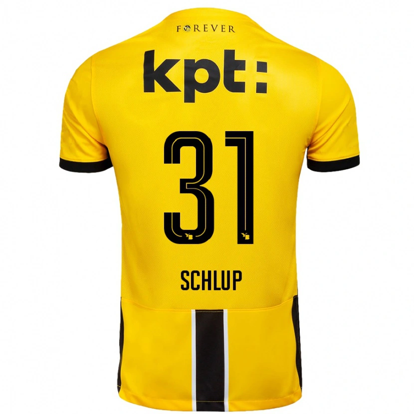 Danxen Kvinder Giulia Schlup #31 Gul Sort Hjemmebane Spillertrøjer 2024/25 Trøje T-Shirt