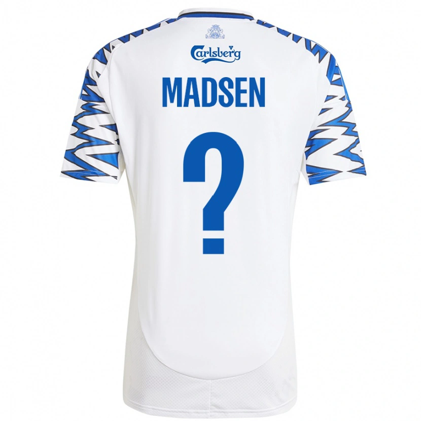 Danxen Kvinder Noah Madsen #0 Hvid Himmelblå Hjemmebane Spillertrøjer 2024/25 Trøje T-Shirt