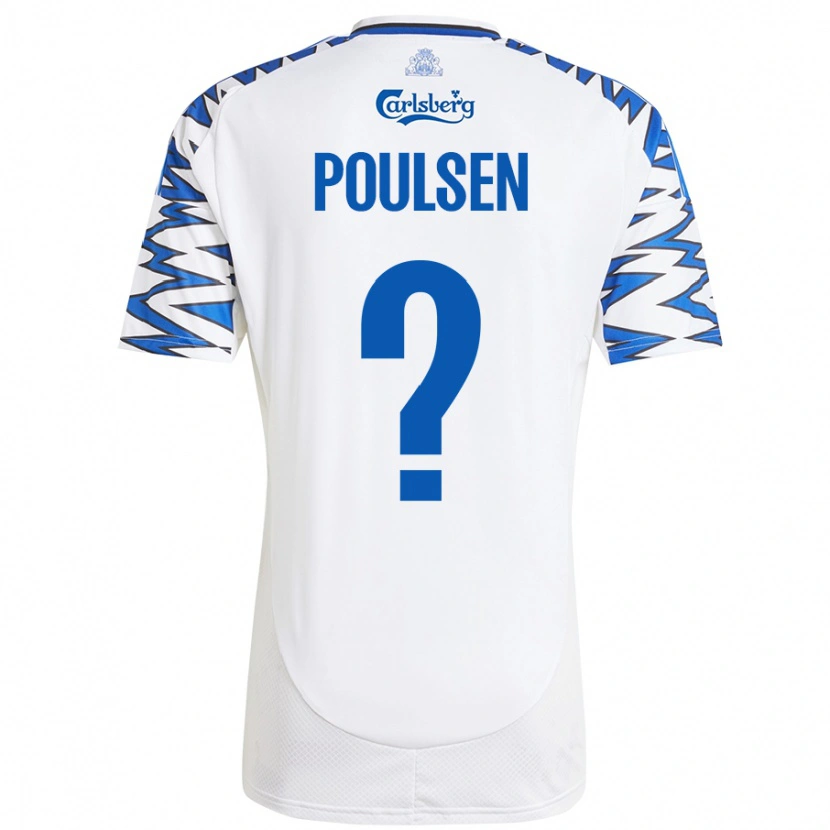 Danxen Kvinder Xander Poulsen #0 Hvid Himmelblå Hjemmebane Spillertrøjer 2024/25 Trøje T-Shirt