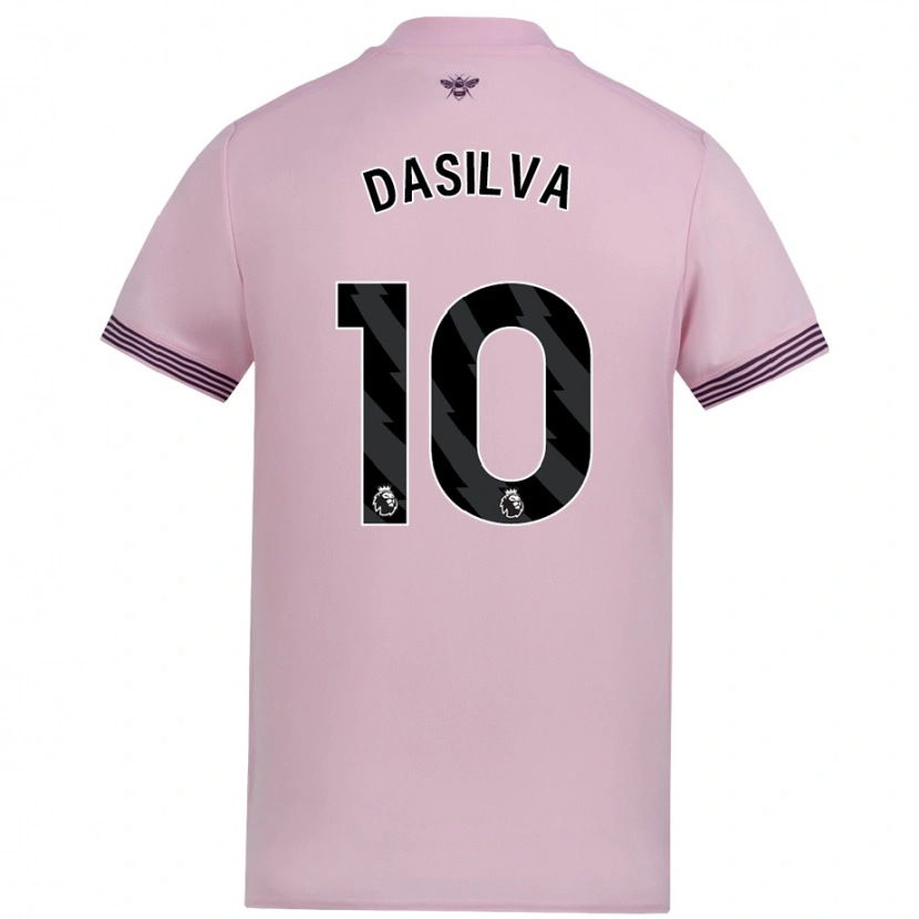 Danxen Kvinder Josh Dasilva #10 Lyserød Udebane Spillertrøjer 2024/25 Trøje T-Shirt
