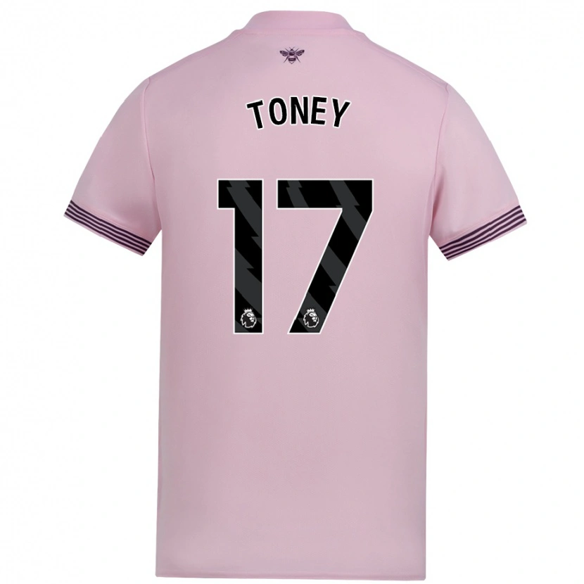 Danxen Kvinder Ivan Toney #17 Lyserød Udebane Spillertrøjer 2024/25 Trøje T-Shirt