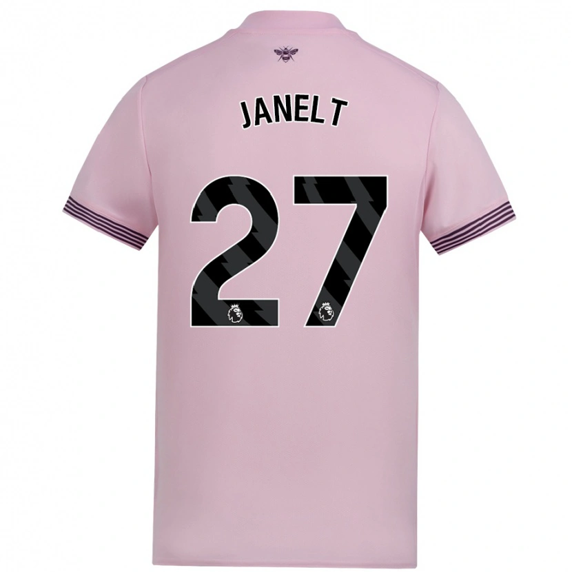 Danxen Kvinder Vitaly Janelt #27 Lyserød Udebane Spillertrøjer 2024/25 Trøje T-Shirt