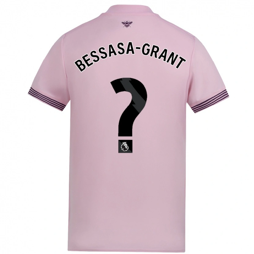 Danxen Kvinder Mekhai Bessasa-Grant #0 Lyserød Udebane Spillertrøjer 2024/25 Trøje T-Shirt