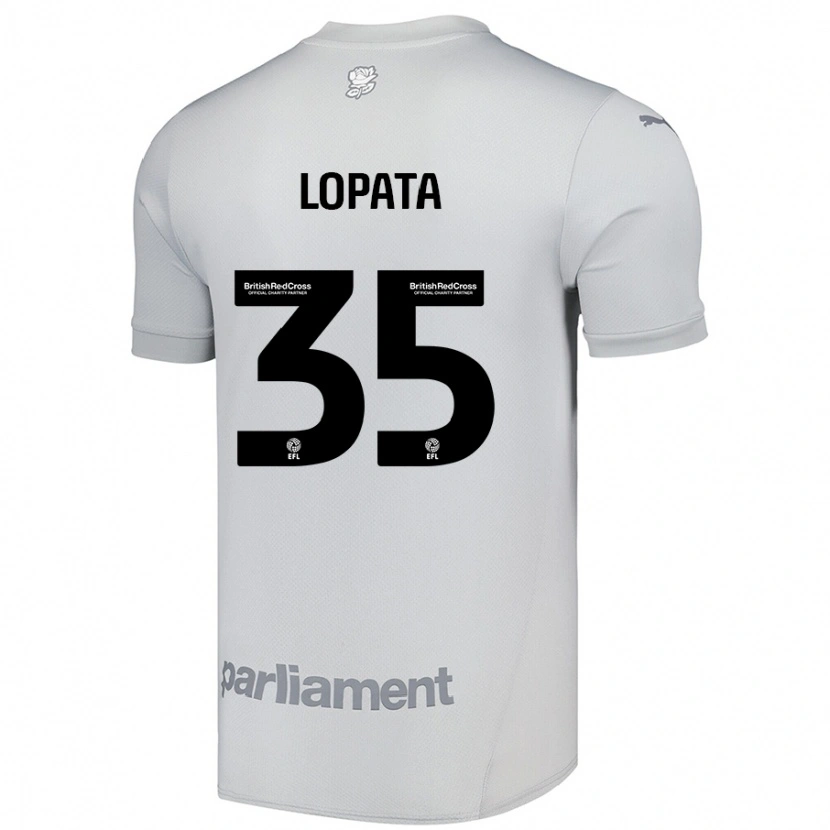 Danxen Kvinder Kacper Lopata #35 Sølvgrå Udebane Spillertrøjer 2024/25 Trøje T-Shirt