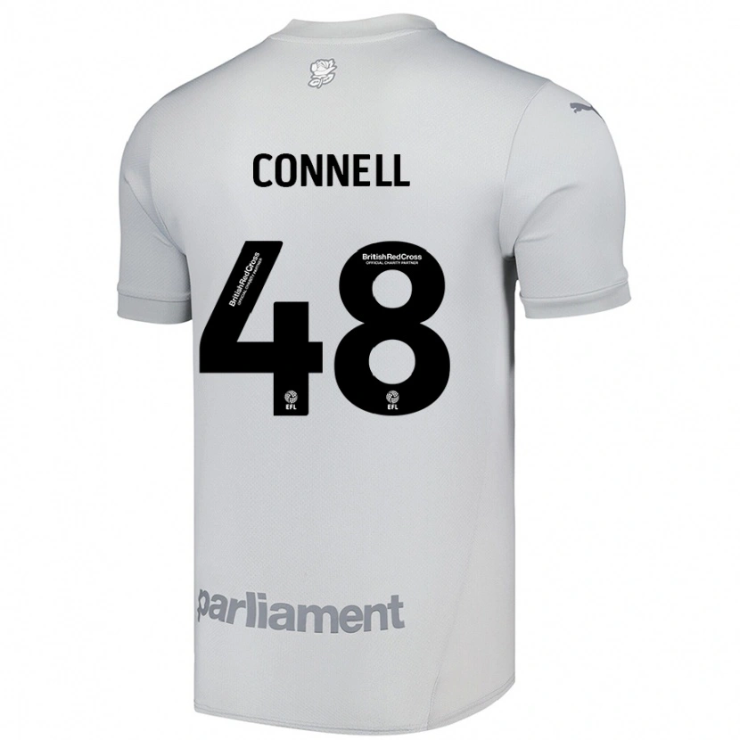 Danxen Kvinder Luca Connell #48 Sølvgrå Udebane Spillertrøjer 2024/25 Trøje T-Shirt