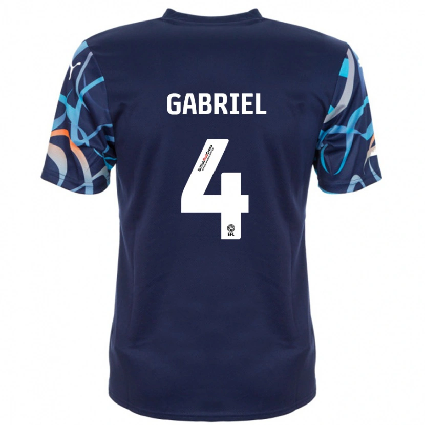 Danxen Kvinder Jordan Lawrence-Gabriel #4 Marineblå Udebane Spillertrøjer 2024/25 Trøje T-Shirt
