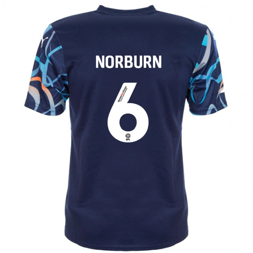 Danxen Kvinder Oliver Norburn #6 Marineblå Udebane Spillertrøjer 2024/25 Trøje T-Shirt