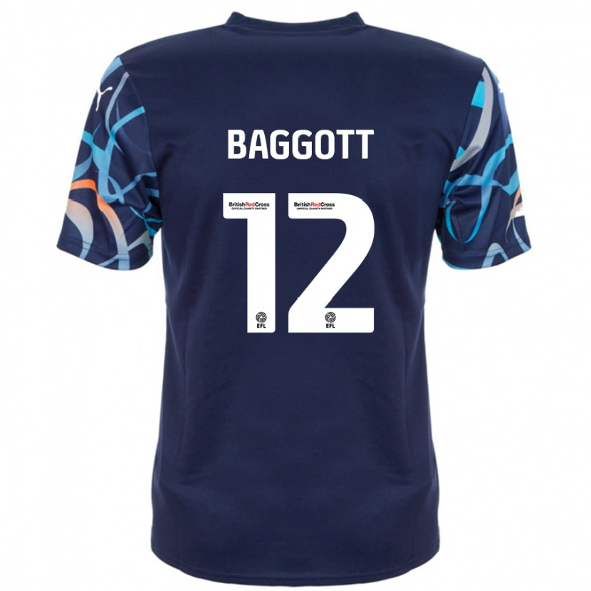 Danxen Kvinder Elkan Baggott #12 Marineblå Udebane Spillertrøjer 2024/25 Trøje T-Shirt