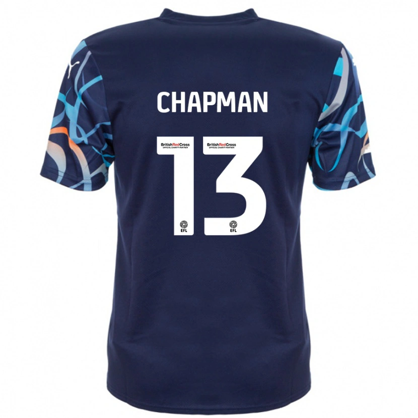 Danxen Kvinder Mackenzie Chapman #13 Marineblå Udebane Spillertrøjer 2024/25 Trøje T-Shirt