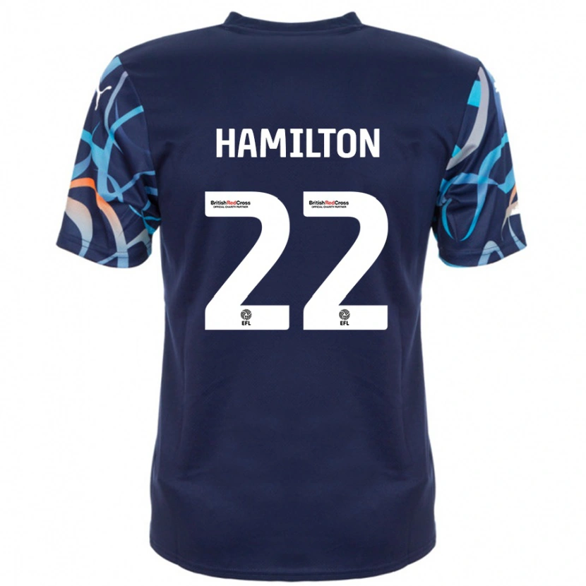Danxen Kvinder Cj Hamilton #22 Marineblå Udebane Spillertrøjer 2024/25 Trøje T-Shirt