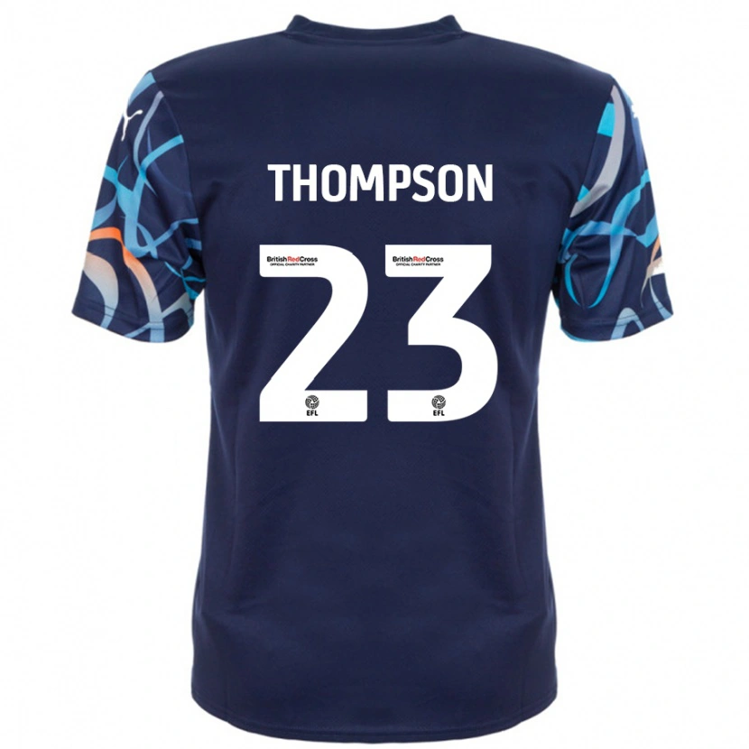 Danxen Kvinder Dominic Thompson #23 Marineblå Udebane Spillertrøjer 2024/25 Trøje T-Shirt