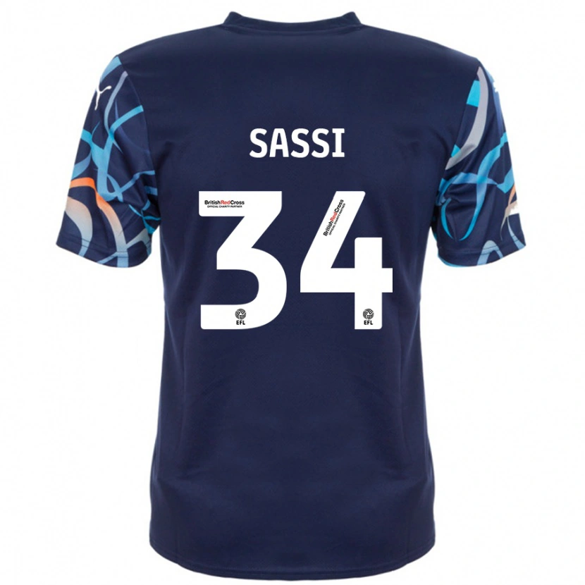 Danxen Kvinder Dan Sassi #34 Marineblå Udebane Spillertrøjer 2024/25 Trøje T-Shirt