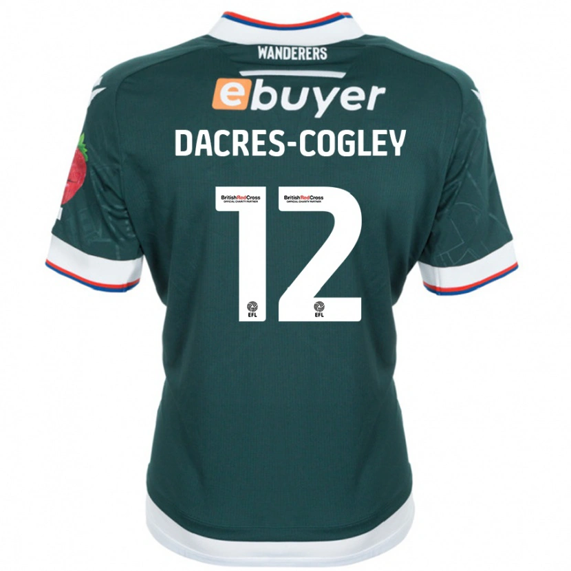 Danxen Kvinder Josh Dacres-Cogley #12 Mørkegrøn Udebane Spillertrøjer 2024/25 Trøje T-Shirt