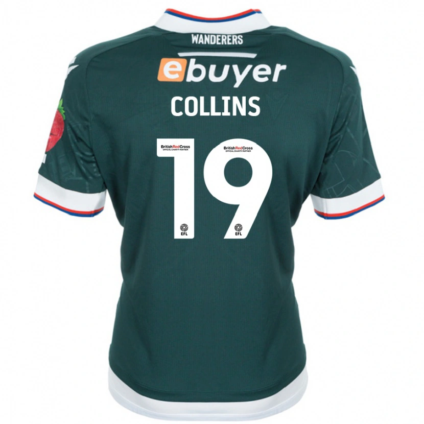 Danxen Kvinder Aaron Collins #19 Mørkegrøn Udebane Spillertrøjer 2024/25 Trøje T-Shirt