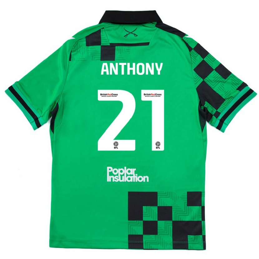 Danxen Kvinder Micah Anthony #21 Grøn Sort Udebane Spillertrøjer 2024/25 Trøje T-Shirt