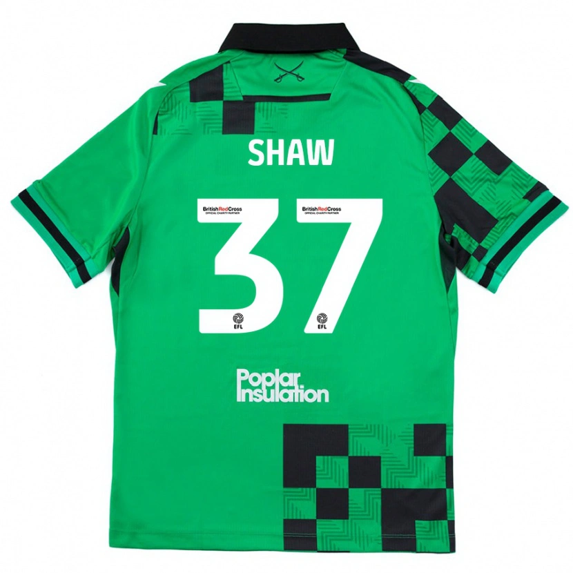 Danxen Kvinder Kofi Shaw #37 Grøn Sort Udebane Spillertrøjer 2024/25 Trøje T-Shirt