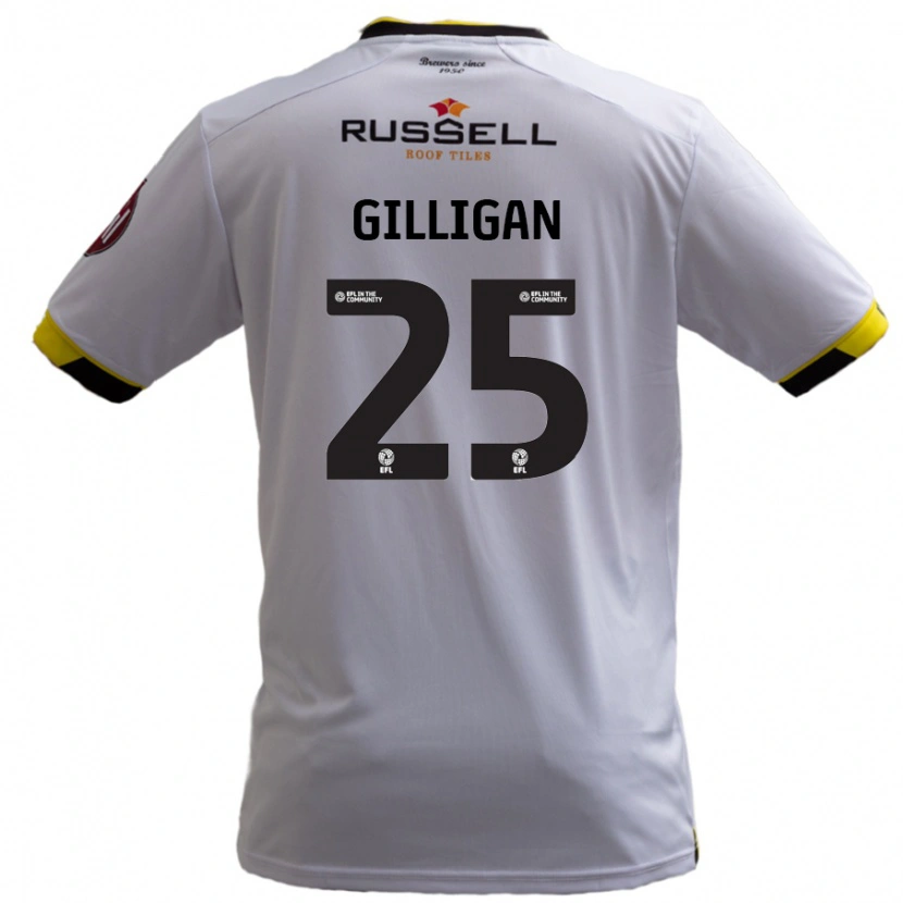 Danxen Kvinder Ciaran Gilligan #25 Hvid Udebane Spillertrøjer 2024/25 Trøje T-Shirt