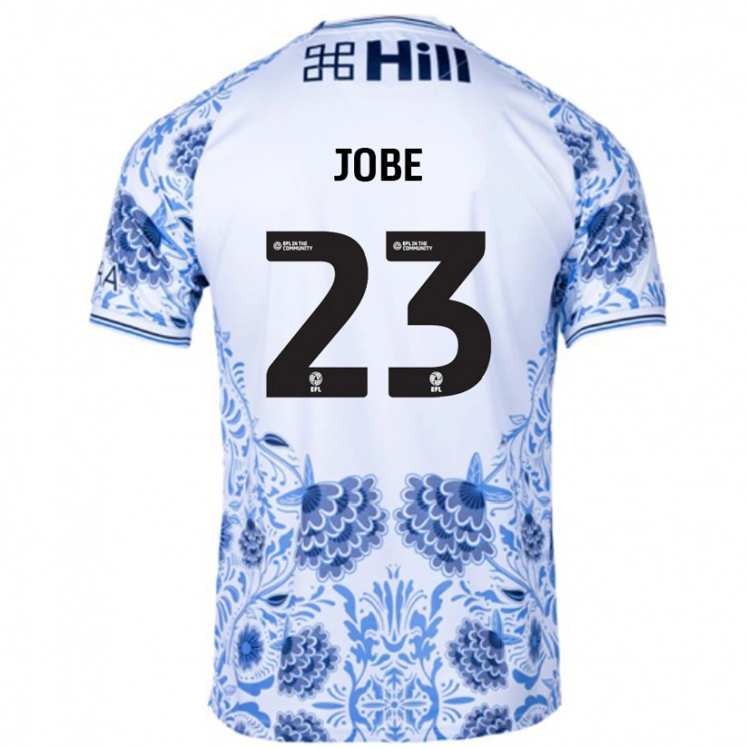 Danxen Kvinder Mamadou Jobe #23 Hvid Blå Udebane Spillertrøjer 2024/25 Trøje T-Shirt