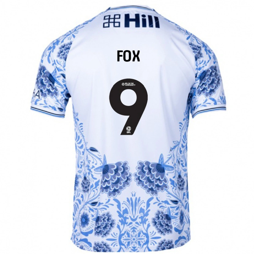 Danxen Kvinder Ruth Fox #9 Hvid Blå Udebane Spillertrøjer 2024/25 Trøje T-Shirt