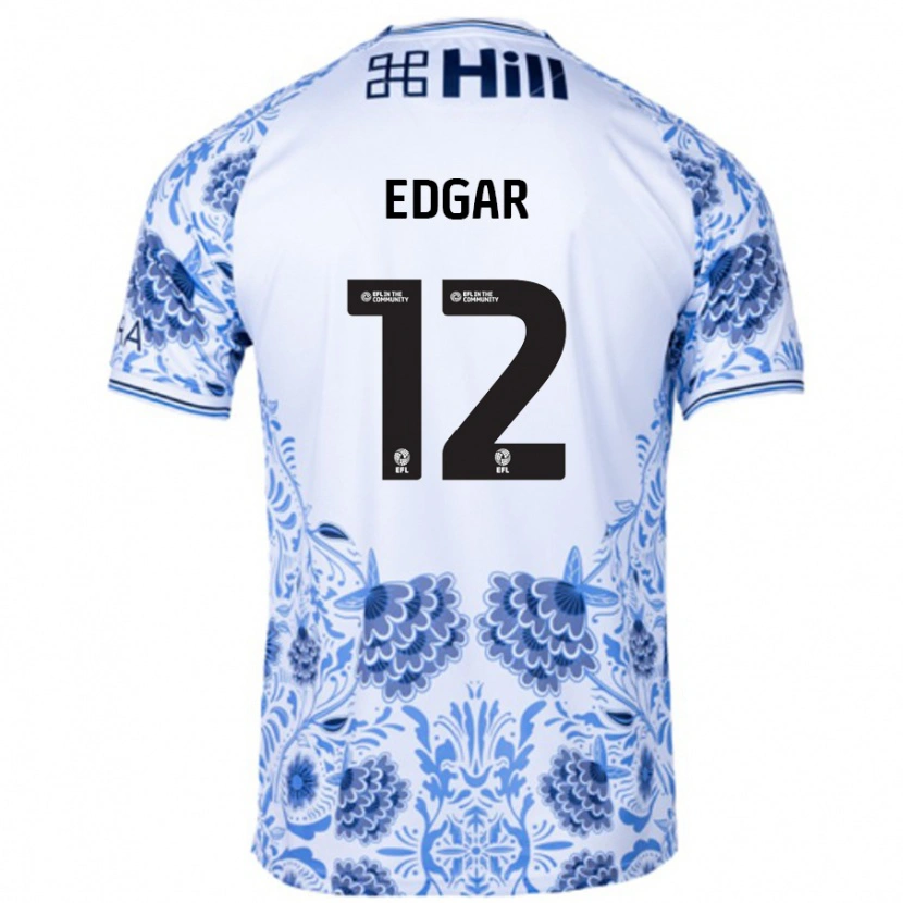 Danxen Kvinder Sammy Edgar #12 Hvid Blå Udebane Spillertrøjer 2024/25 Trøje T-Shirt