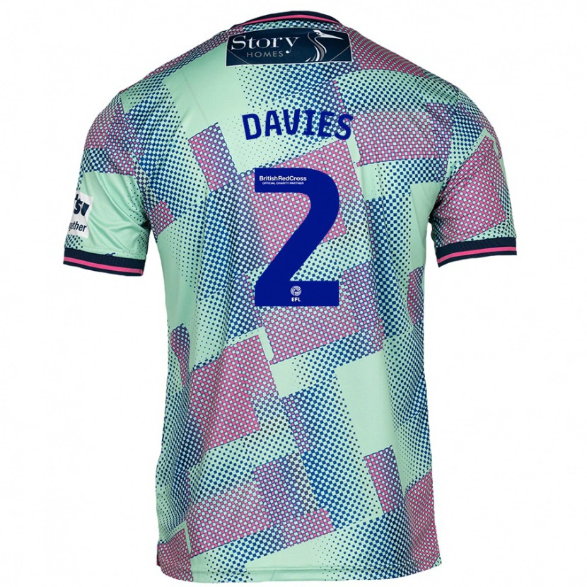 Danxen Kvinder Archie Davies #2 Grøn Udebane Spillertrøjer 2024/25 Trøje T-Shirt