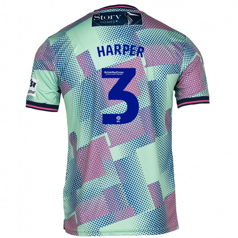 Danxen Kvinder Cameron Harper #3 Grøn Udebane Spillertrøjer 2024/25 Trøje T-Shirt