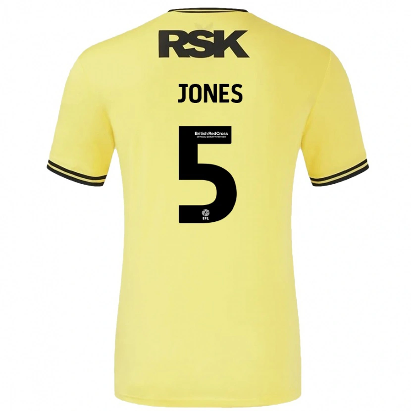 Danxen Kvinder Lloyd Jones #5 Gul Sort Udebane Spillertrøjer 2024/25 Trøje T-Shirt