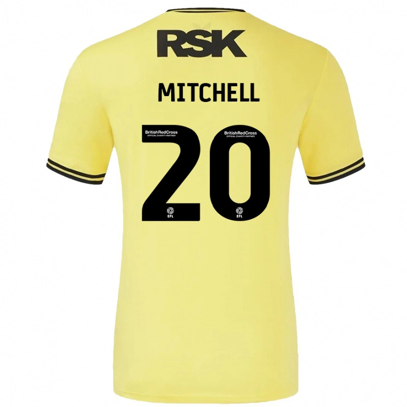 Danxen Kvinder Zach Mitchell #20 Gul Sort Udebane Spillertrøjer 2024/25 Trøje T-Shirt