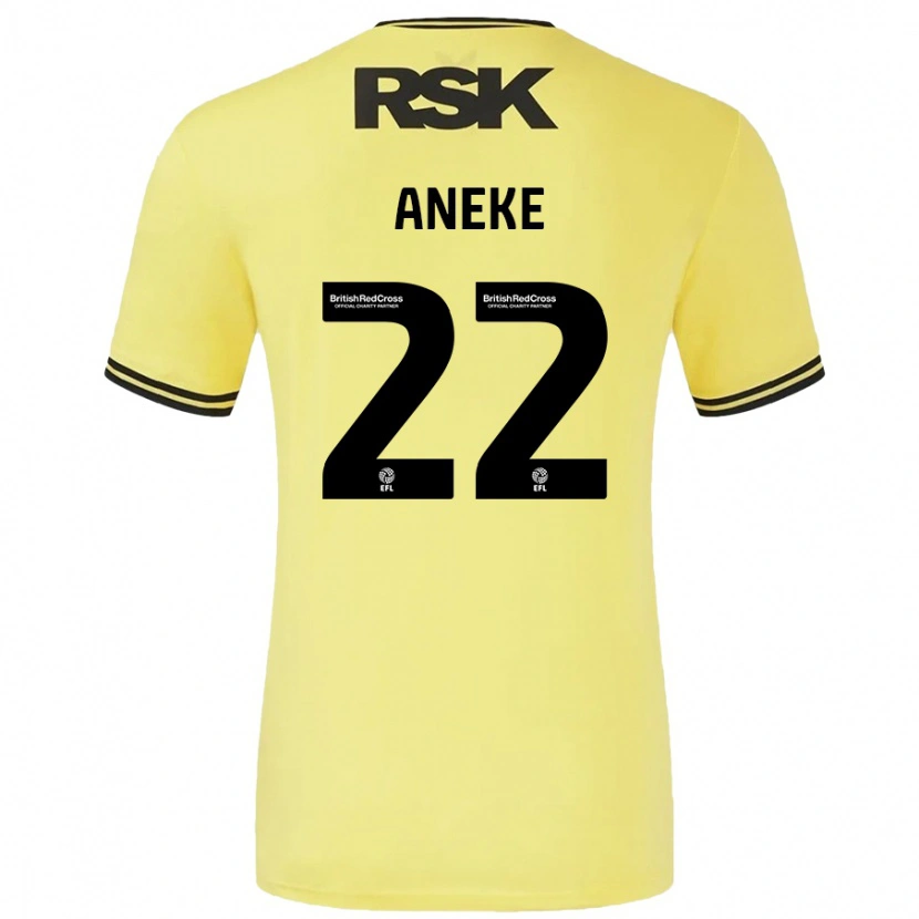 Danxen Kvinder Chuks Aneke #22 Gul Sort Udebane Spillertrøjer 2024/25 Trøje T-Shirt