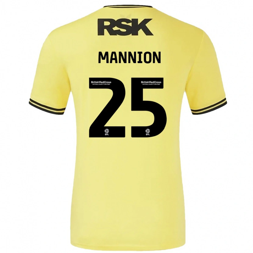 Danxen Kvinder Will Mannion #25 Gul Sort Udebane Spillertrøjer 2024/25 Trøje T-Shirt