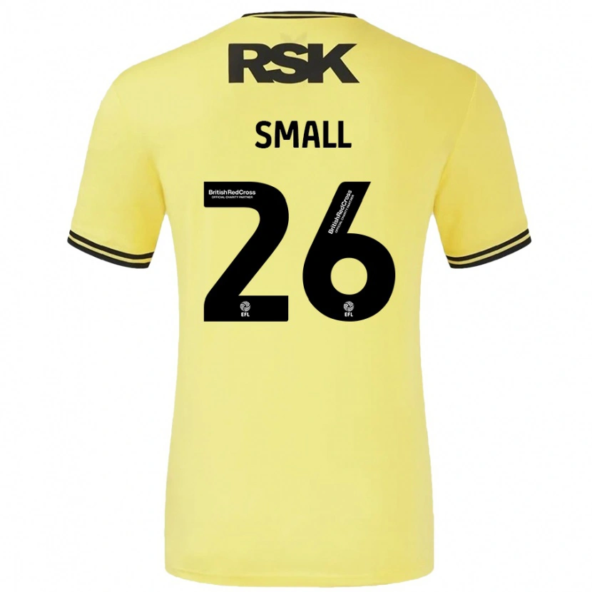 Danxen Kvinder Thierry Small #26 Gul Sort Udebane Spillertrøjer 2024/25 Trøje T-Shirt