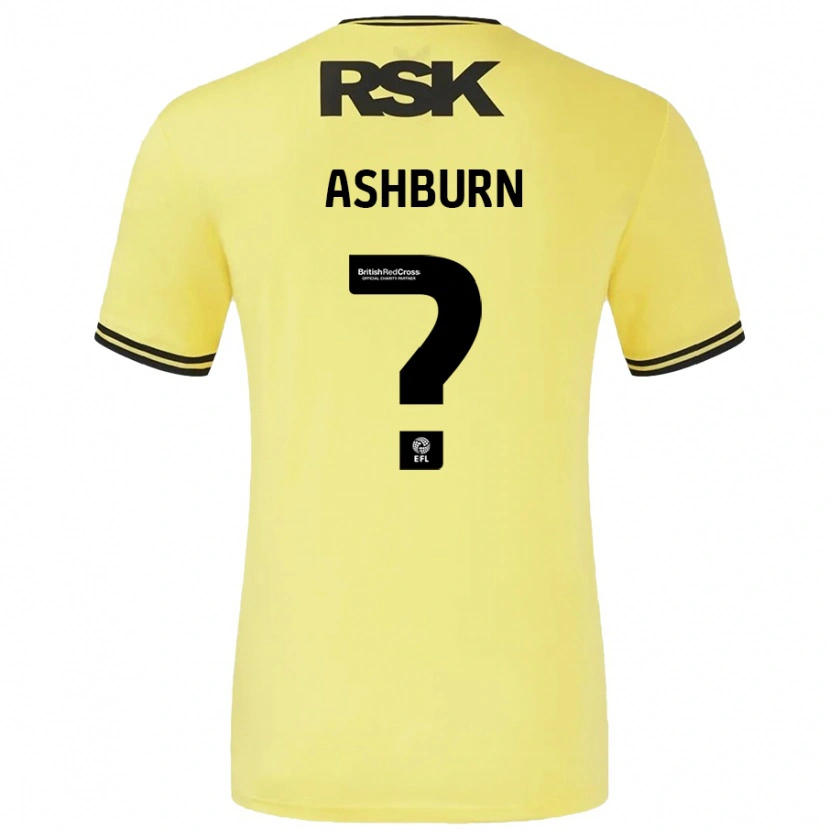 Danxen Kvinder Luke Ashburn #0 Gul Sort Udebane Spillertrøjer 2024/25 Trøje T-Shirt