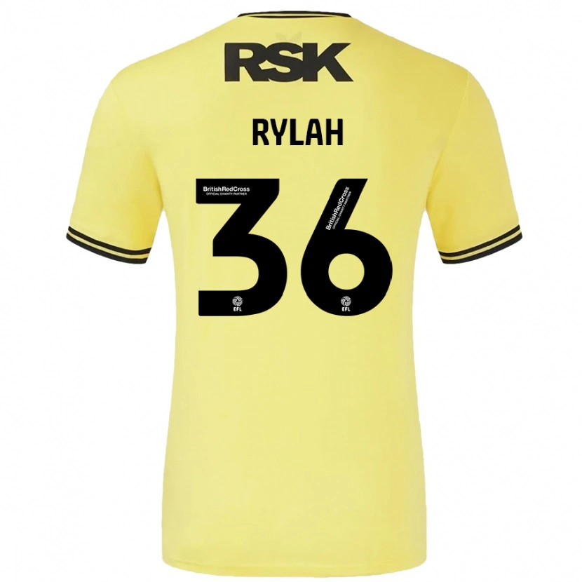 Danxen Kvinder Henry Rylah #36 Gul Sort Udebane Spillertrøjer 2024/25 Trøje T-Shirt