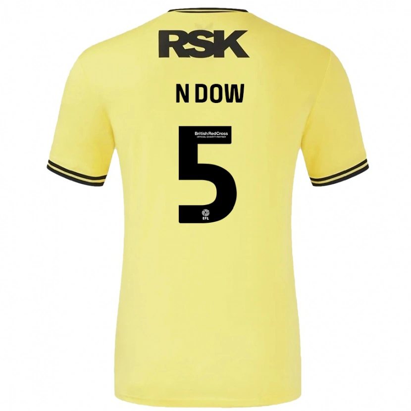Danxen Kvinder Elisha N'dow #5 Gul Sort Udebane Spillertrøjer 2024/25 Trøje T-Shirt