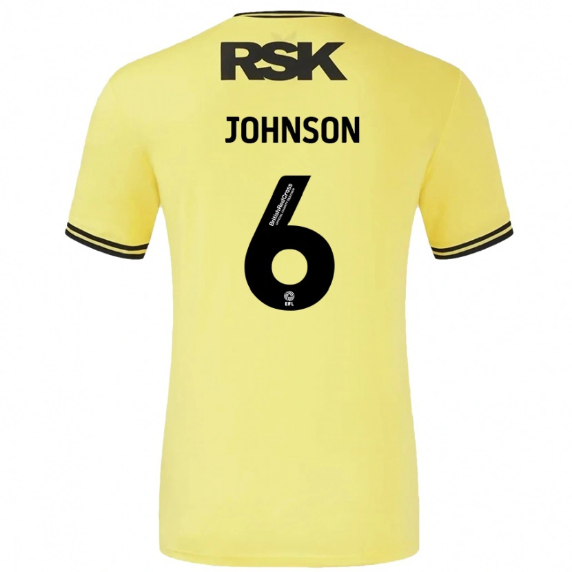 Danxen Kvinder Melissa Johnson #6 Gul Sort Udebane Spillertrøjer 2024/25 Trøje T-Shirt
